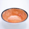 High-end vitality Orange ice Crack glazed plate and bowl set, creative imitation porcelain melamine tableware, hotel and restaurant plates and bowls Application Scenario